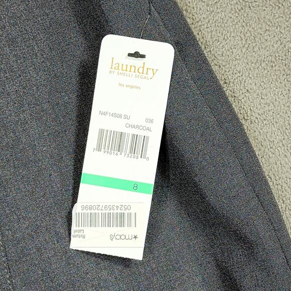 Laundry Shelli Segal Pencil Skirt 8 Women Charcoal Gray 30x22 Stretch Zip NEW - Picture 5 of 12